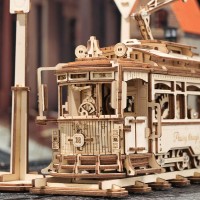 Wooden Puzzle 3D Classic City Tram, Robotime, LK801, 24.7x16.5x28.7cm