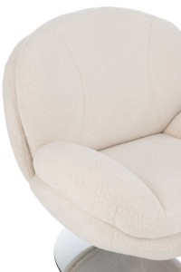 J-Line Relax Zetel+ Voetbank Metaal/Multiplex Creme/Zilver