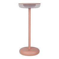 Cordless tablet light "Pasi" for outside and inside, made of metal and plastic in pink, dimmable, with touch and memory function, approx. 26 cm high