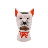 VASE -FLOWER VASE DOG - Pink/oranje - 14,5x13x23,5 cm