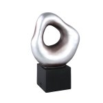 Dolcey Silver Poly Organic Shaped Statue On Base L